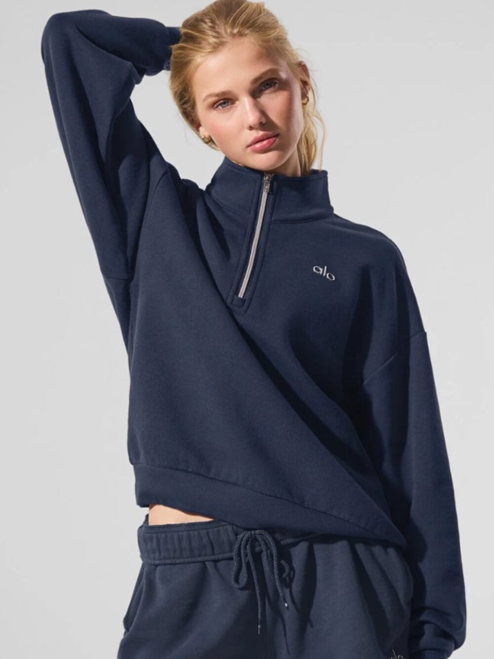 ALO Accolade Quarter-Zip Pullover Navy Size Multiple Sizes NWT - Picture 4 of 9